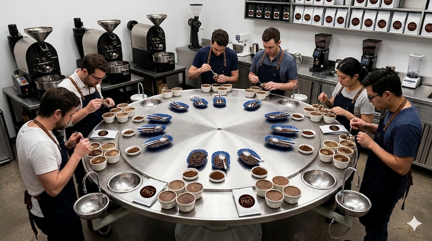 coffee cupping table for professional labs
