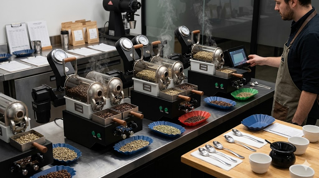 coffee lab roasting station