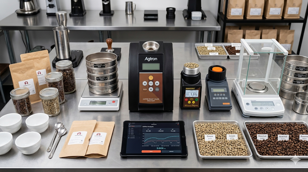 Coffee bean lab analysis equipment